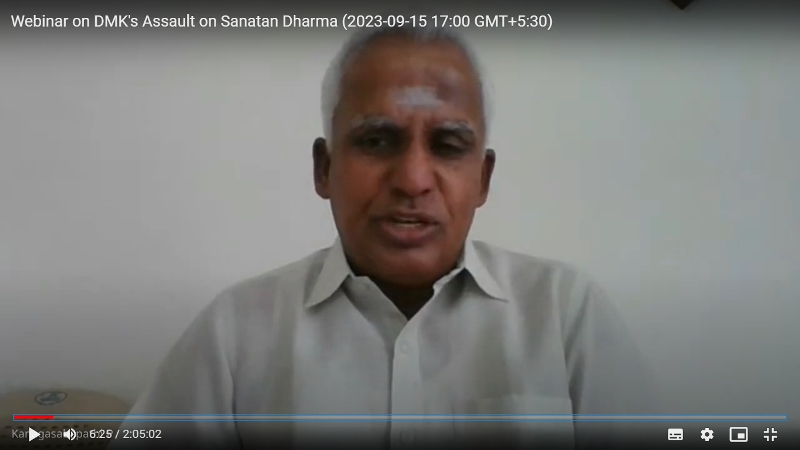 Webinar on DMK’s Assault on Sanatan Dharma